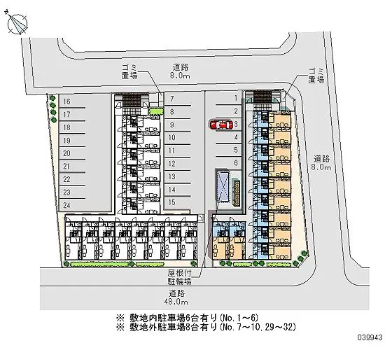 ★手数料０円★札幌市厚別区厚別南６丁目　月極駐車場（LP）